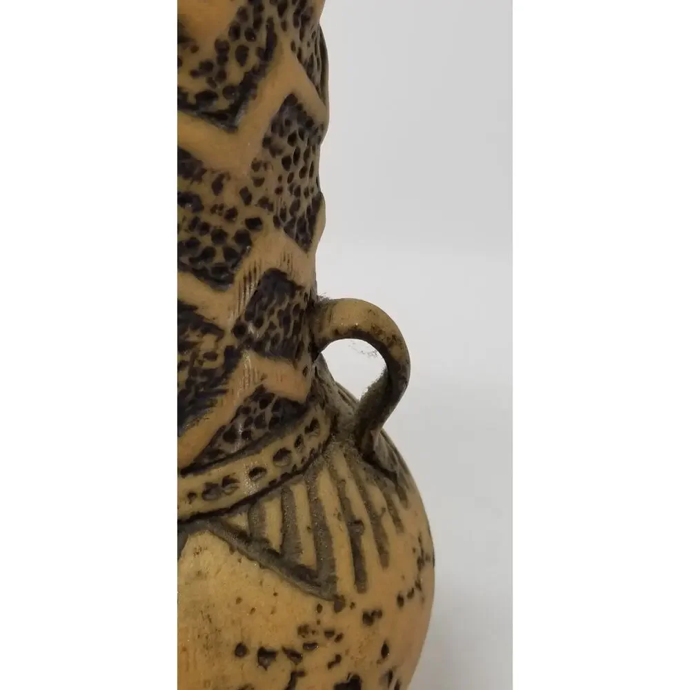 VTG MCM Jasba West Germany Antik Series Art Pottery Vase Zig Zag 151/21